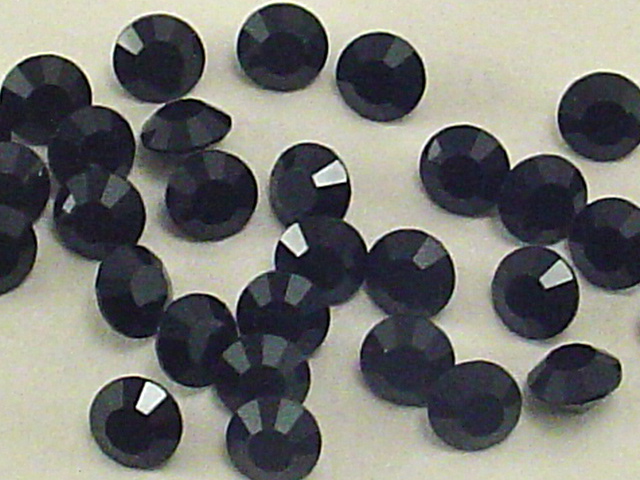 pp14 (2.0-2.1mm) 1 Gross JET POINTED BACK European Rhinestones